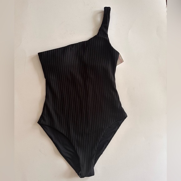 NEW MELISSA ODABASH palermo ribbed swimsuit in black ribbed - Picture 6 of 7